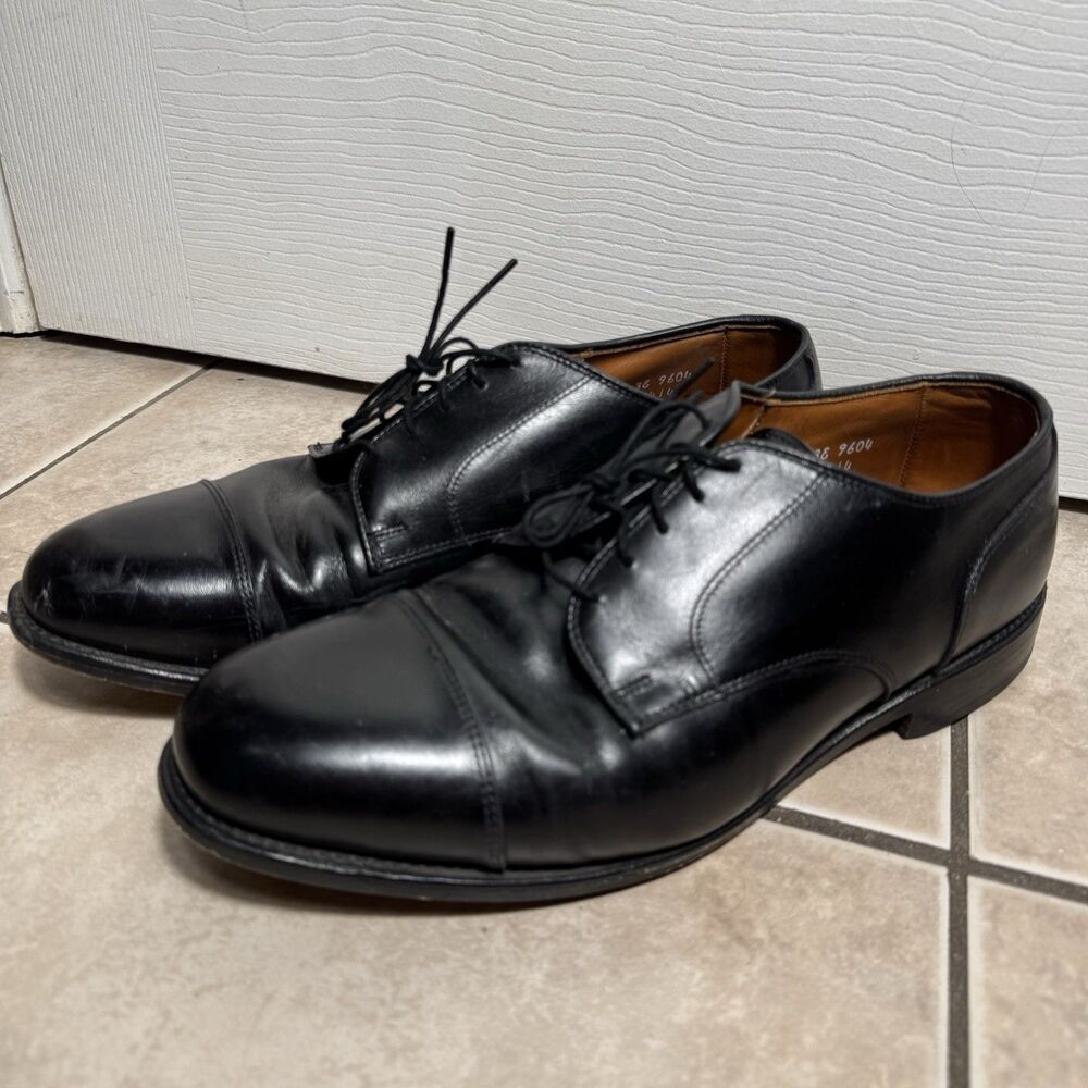 Allen Edmonds Cortland Men's Dress Shoes Size 10 3E Cap Toe Black Leather Oxford